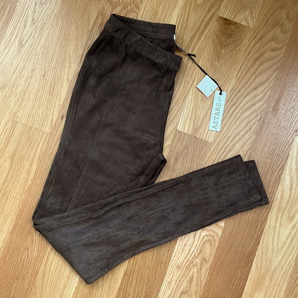 ASTARS Santa Vegan Leather Military Green Leggings NWT's Size XS